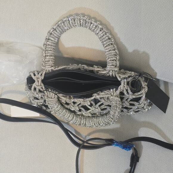 ROCKNOT The Transformer Crystal Cording Bag with Insert Black Bag / Crossbody - Picture 6 of 13